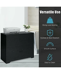 Sugift Two Drawer Lateral File Cabinet with Adjustable Hanging Bars