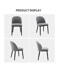 gaomon Modern Fabric Upholstered Wooden Dining Chairs Set with High Back and Deep Seat for Kitchen and Dining Room