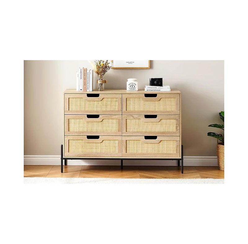 gaomon Dresser for Bedroom Spacious Storage Chest Premium Tall Fabric Dresser Easy Assembly Hallway Oak