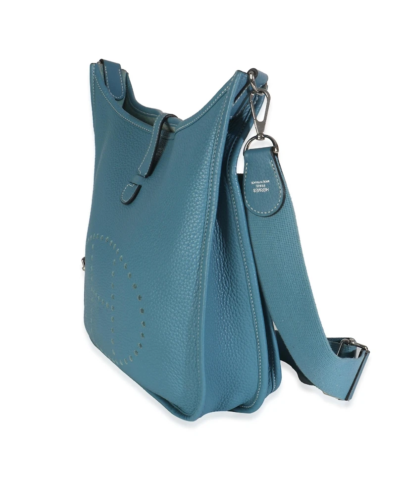 Pre-Owned HERMES Bleu Jean Clemence Evelyne Iii Pm Phw