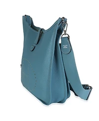 Pre-Owned HERMES Bleu Jean Clemence Evelyne Iii Pm Phw