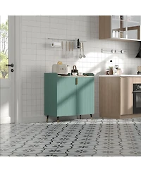 gaomon Liquor Cabinet with Wine Racks and Buffet Sideboard, Modern Coffee Bar Cabinet with Fluted Texture and Storage Drawers