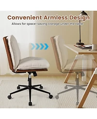 Sugift Armless Home Office Chair with Rocking Backrest Design