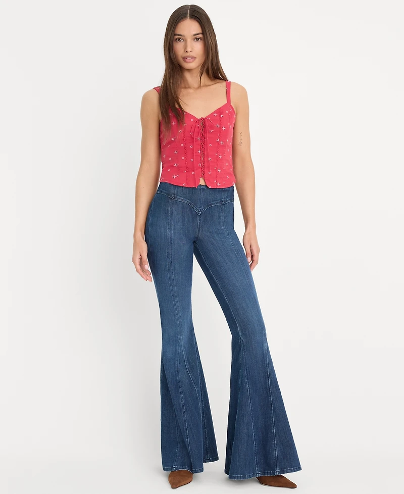 Good American Women's High-Rise Flared-Leg Jeans