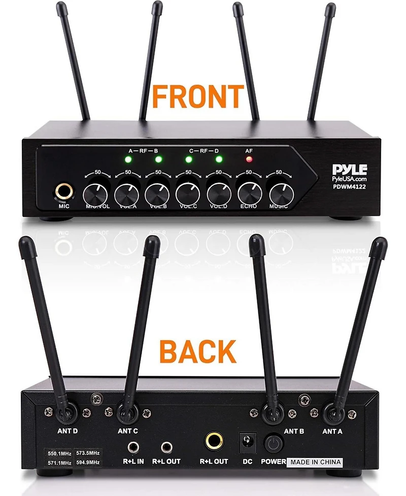 Pyle Uhf Wireless Microphone System with Bluetooth