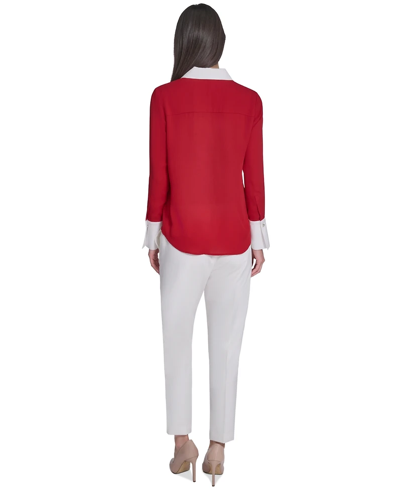 Tommy Hilfiger Women's Slim-Fit Button-Up Top