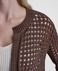Dkny Jeans Women's Open-Stitch Drop-Shoulder Cardigan Sweater