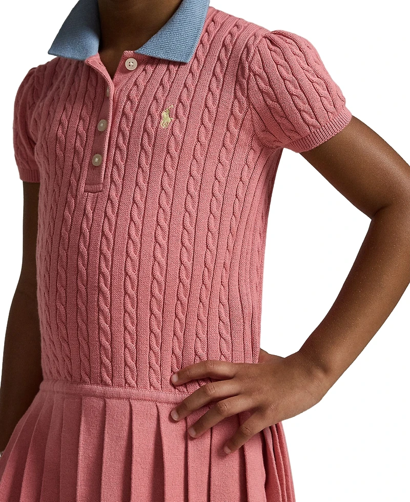 Polo Ralph Lauren Girls' 2T-6X Mini-Cable Collar Sweater Dress