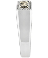 Macy's Men's Diamond (1/5 ct. t.w.) Dad Band Ring in 14k Gold Plated Sterling Silver