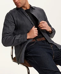 Vintage & Black Men's Long-Sleeve Linen Shirt