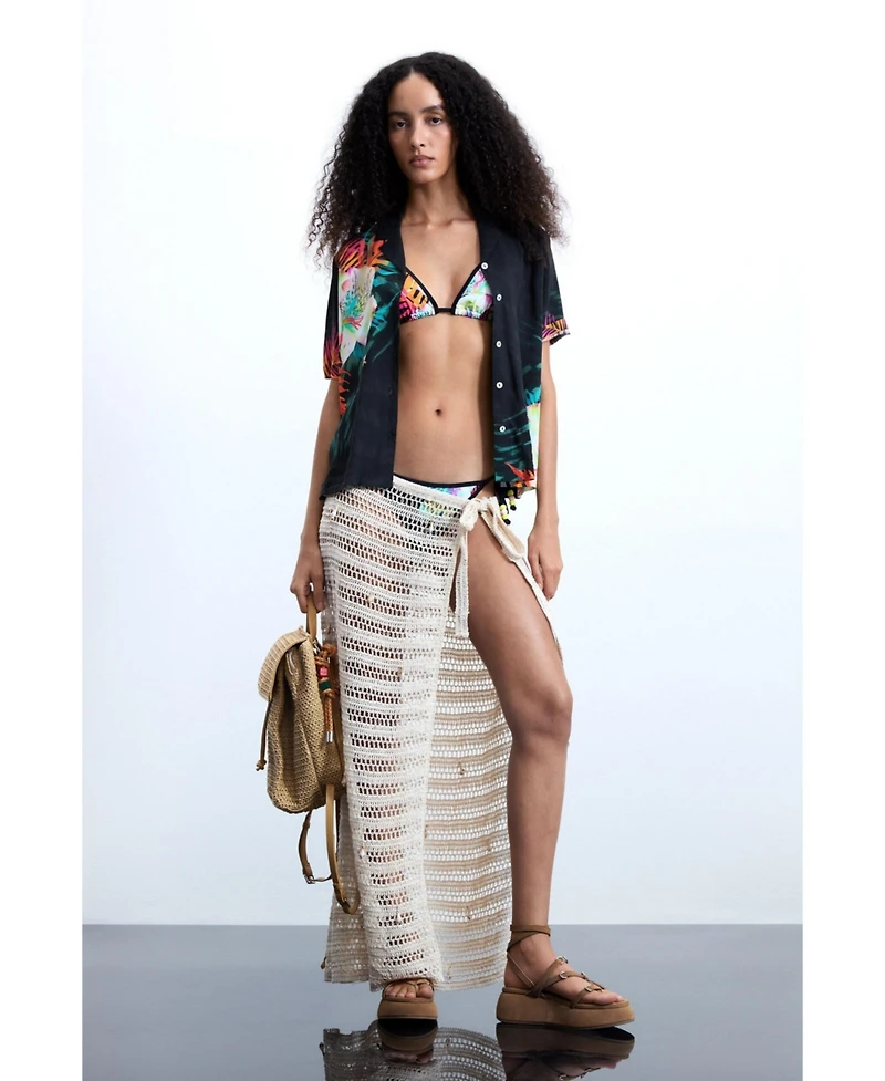 Desigual Women's Openwork pareo with appliques