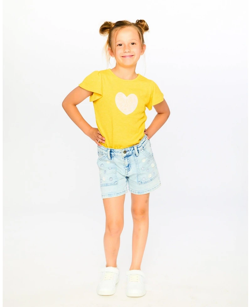 Deux par Deux Little Girls Crinkle Jersey Top