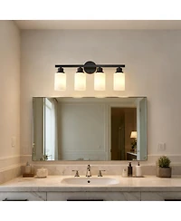 Busdays 4-Light Matte Wall Lamps with Glass Shades (No Bulbs) Sconce Lighting for Bedroom Living Room