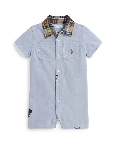 Polo Ralph Lauren Baby Boys' Madras-Collar Oxford Shortall