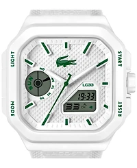 Lacoste Men's LC33 Square White Silicone Strap Watch, 44x50mm