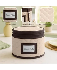 Florida Brands Quilted Microfiber China Organizer Box with Dividers - Protects and Organizes Up to 12 Pieces