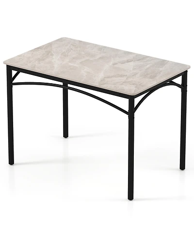 Sugift Rectangular Modern Sintered Stone Dining Table for Four