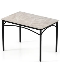Sugift Rectangular Modern Sintered Stone Dining Table for Four