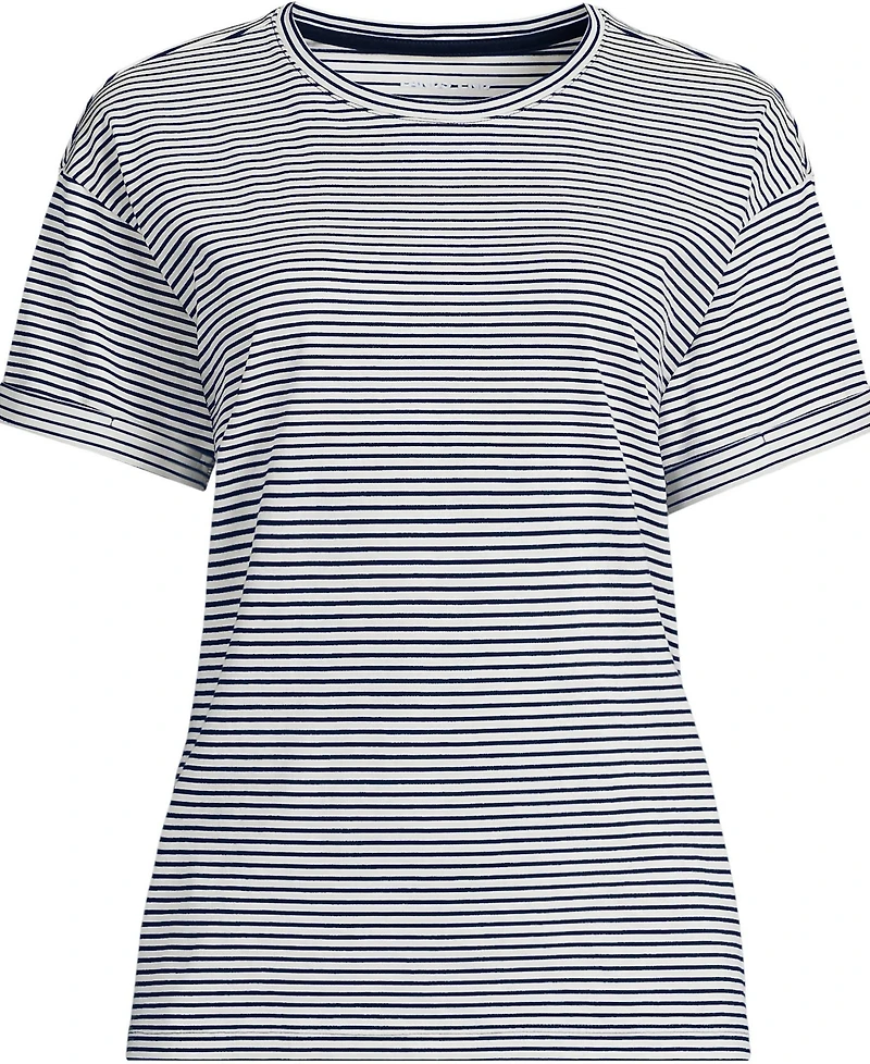 Lands' End Plus Oversized Supima Short Sleeve Crew Neck T-Shirt