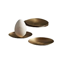 The Collective Home, Artisan Brass Plates Extra Small - Set of 6