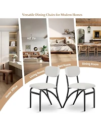 gaomon Set of 4 Modern Boucle Upholstered Dining Chairs with Metal Legs for Kitchen and Living Room