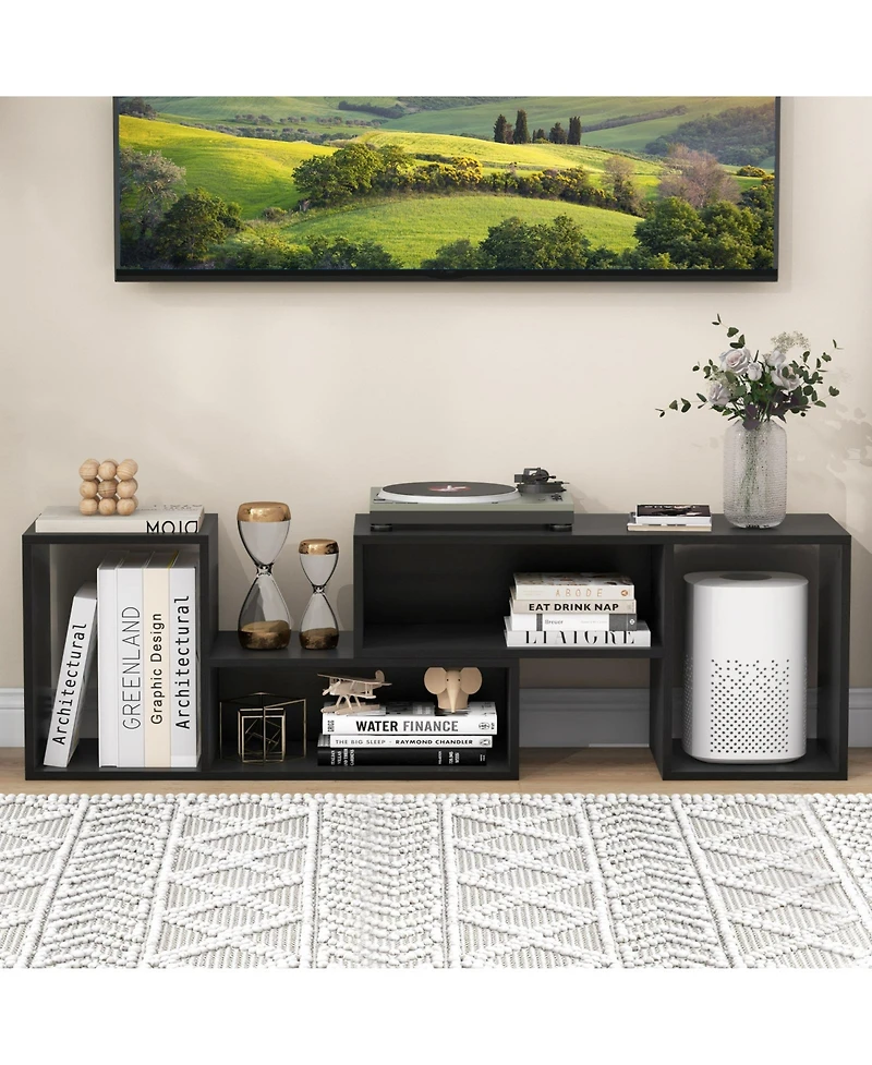 Sugift Adjustable Tv Stand Set with Storage Cubes for 55 in TVs