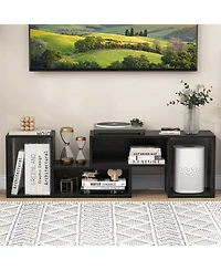 Sugift Adjustable Tv Stand Set with Storage Cubes for 55 in TVs