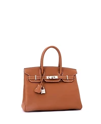 Pre-Owned HERMES Birkin 30 Handbag Brown Togo with Palladium Hardware