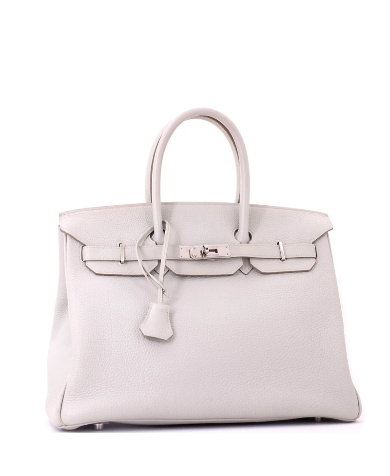 Pre-Owned HERMES Birkin 35 Handbag Grey Togo with Palladium Hardware