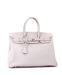 Pre-Owned HERMES Birkin 35 Handbag Grey Togo with Palladium Hardware