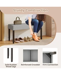 Sugift Upholstered Entryway Bench with Padded Seat for Bedroom