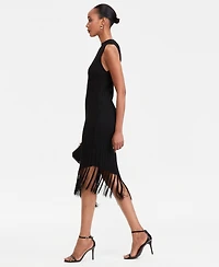 I.n.c. International Concepts Women's Sleeveless Fringe-Trim Sweater Dress, Macy's Exclusive