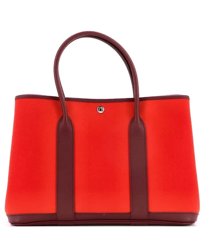 Pre-Owned HERMES 36 Garden Party Tote Toile and Leather
