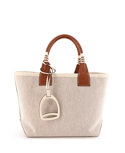 Pre-Owned HERMES 25 Sac Steeple Tote Toile with Leather