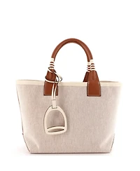 Pre-Owned HERMES 25 Sac Steeple Tote Toile with Leather