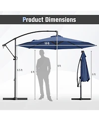 Sugift 10 ft Offset Hanging Umbrella with Base and Tilt Function