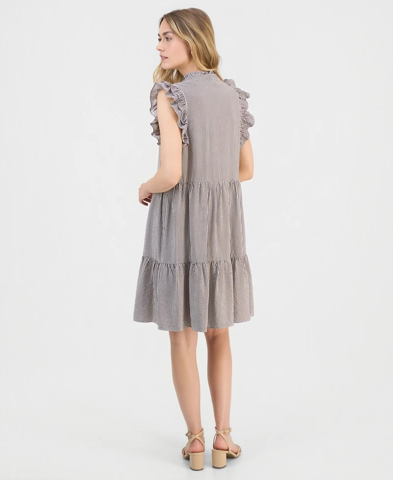 Sandra Darren Petite Ruffled Tiered Shift Dress
