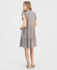 Sandra Darren Petite Ruffled Tiered Shift Dress