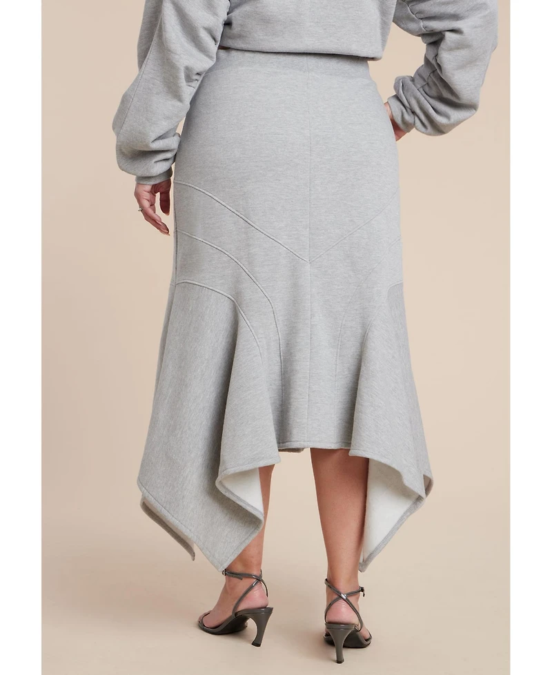 Eloquii Women's Seam Detail Trumpet French Terry Skirt