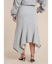 Eloquii Women's Seam Detail Trumpet French Terry Skirt