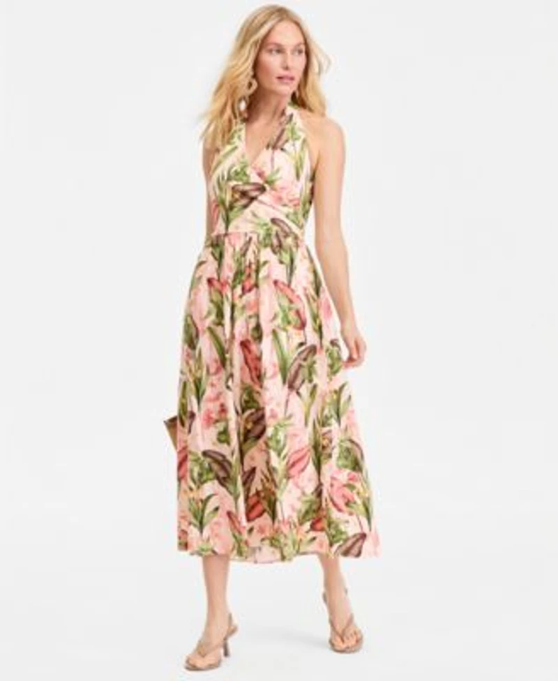 I.N.C. International Concepts Womens Halter Midi Dress Macys Exclusive