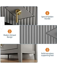 gaomon Fluted 5-Drawer Dresser, 42.9" Tall Modern Chest, Wooden Organizer for Bedroom, Living, Hallway