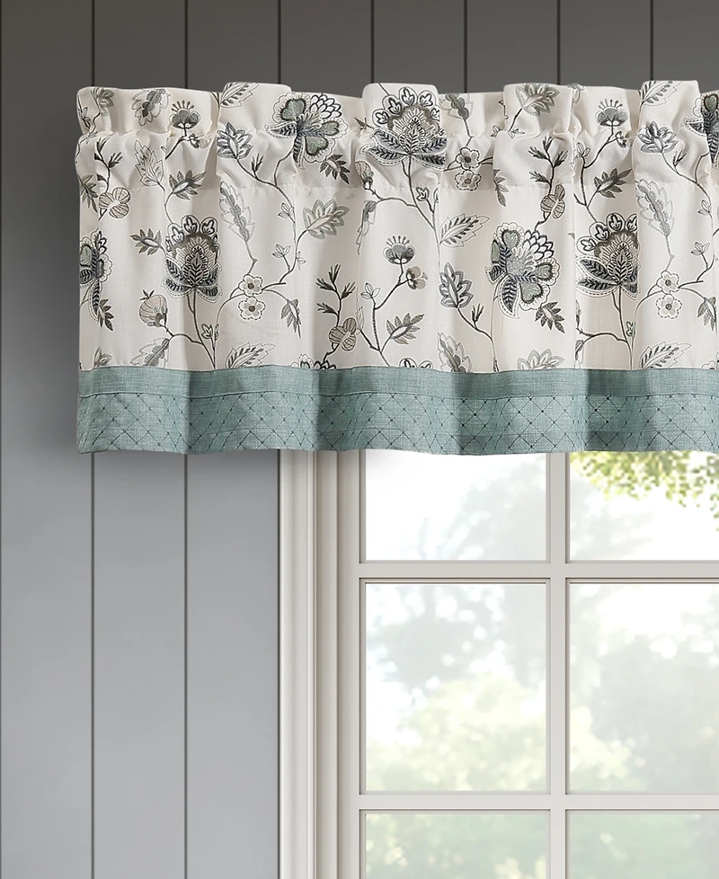 J Queen New York Blossom View Window Straight Valance, 21.25" x 88"
