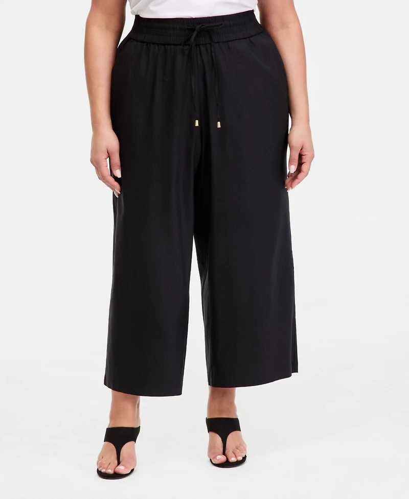 I.n.c. International Concepts Plus High Rise Cropped Wide Leg Pants, Macy's Exclusive