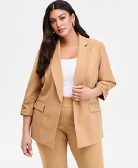 I.n.c. International Concepts Plus Kiss-Front 3/4-Sleeve Blazer, Macy's Exclusive