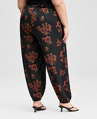 And Now This Trendy Plus Floral Balloon-Leg Drawstring Pants, Macy's Exclusive