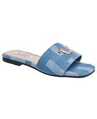True Religion Women's Mona Bling Logo Single Band Sandal