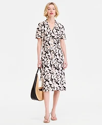 I.n.c. International Concepts Women's Printed Button-Front Midi Dress, Macy's Exclusive