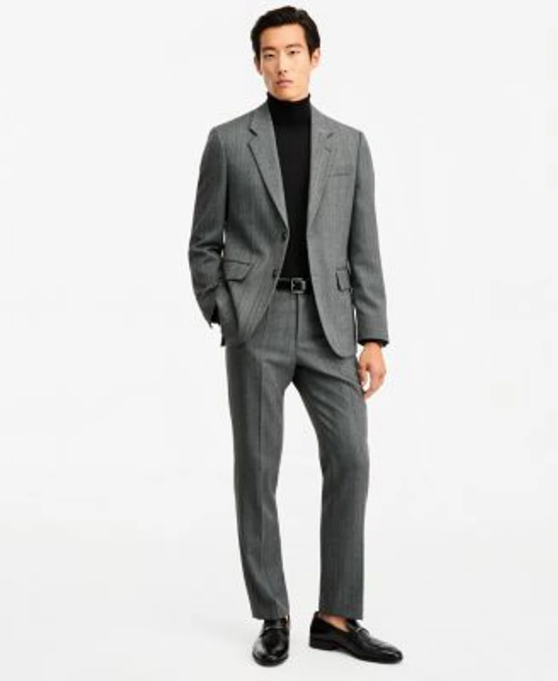 Hugo By Hugo Boss Mens Modern Fit Herringbone Suit Separates