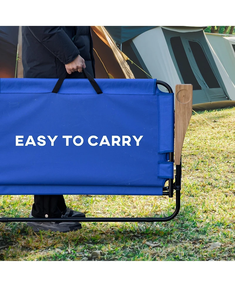 Outsunny 2 Person Camping Couch, Double Folding Chair w/ Cupholders